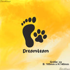 Aufkleber - Dreamteam – Fuß trifft Pfote