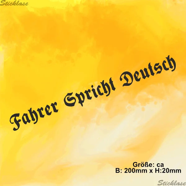 Aufkleber - Fahrer Spricht Deutsch