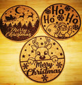 Topfuntersetzer aus Kork mit Weihnachtsmotiven und Lasergravur – festliche Weihnachtsdeko für die Küche
