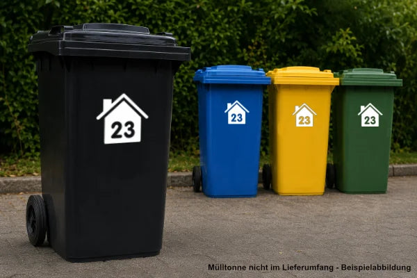 Mülltonnen Aufkleber mit Hausnummer