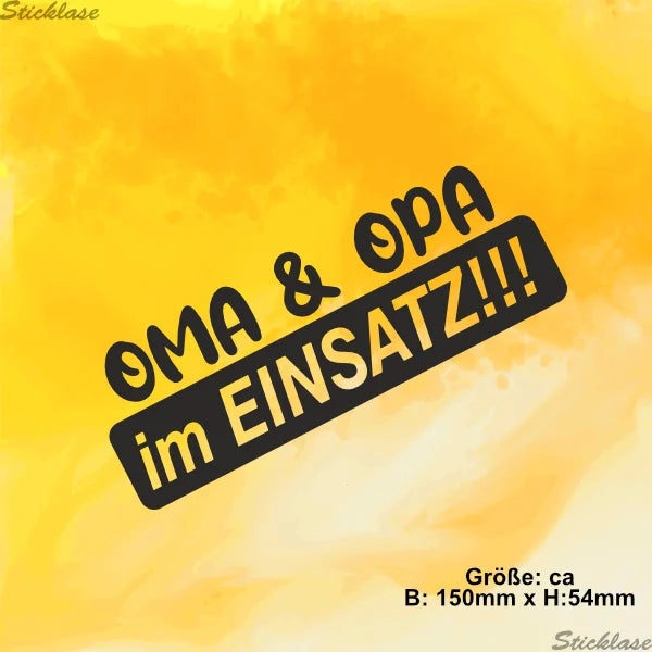 Aufkleber - Oma & Opa im Einsatz