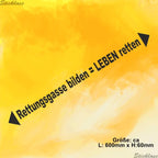 Aufkleber - Rettungsgasse bilden = Leben retten
