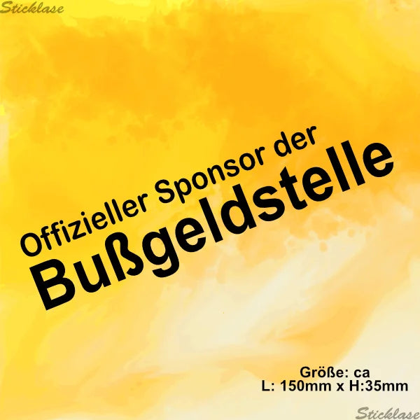 Aufkleber - Offizieller Sponsor der Bußgeldstelle
