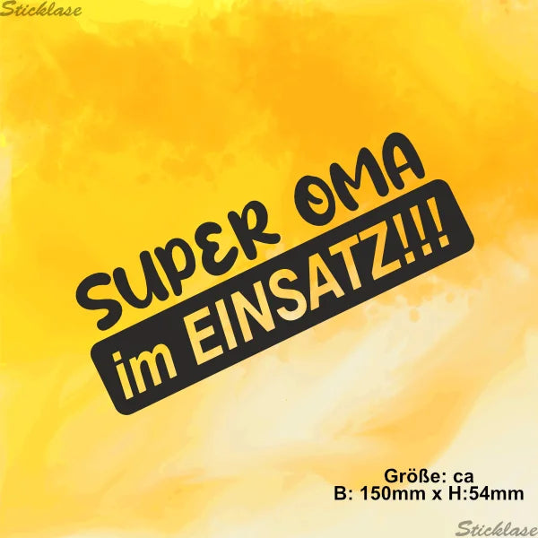 Aufkleber - Super Oma im Einsatz