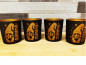 Preview: Advent Windlicht Set aus Glas Schwarz-Gold