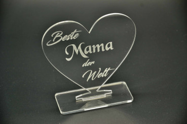 Acryl Herz mit Gravur Beste Mama