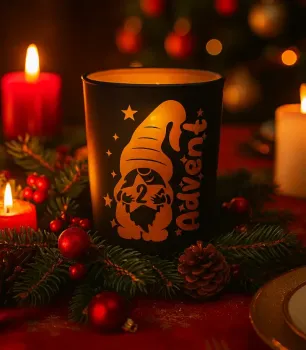 Preview: Windlicht Adventskranz 4er Set – Advent DIY | Glas