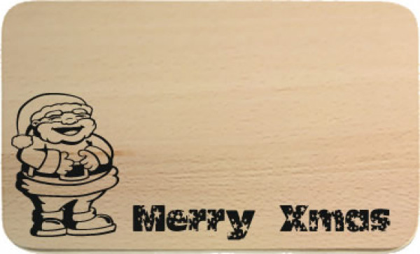 Frühstücksbrett aus Buche Gravur Merry Christmas