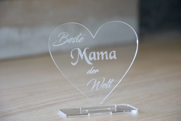 Acryl Herz mit Gravur Beste Mama