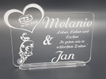 Acrylglas Schild zur Hochzeit