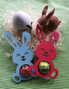 Osterhase Holzanhänger Schokokugelhalter